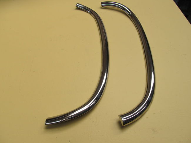 61-62 Corvette PAIR   SEATBACK MOLDINGS STAINLESS TRIM DECK LID SOFT TOP