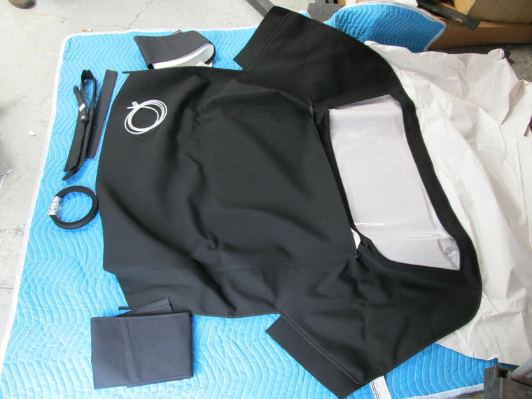 1963-67 Corvette BLACK CONVERTIBLE TOP STAYFAST  PADS KIT-MERCEDES TYPE MATERIAL