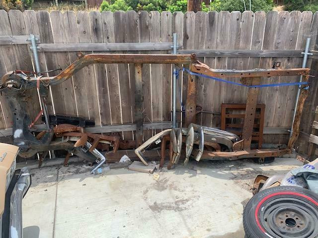 1967 66 65 64 Corvette FRAME ORIGINAL SOME RUST + PLATES , chassis, suspension