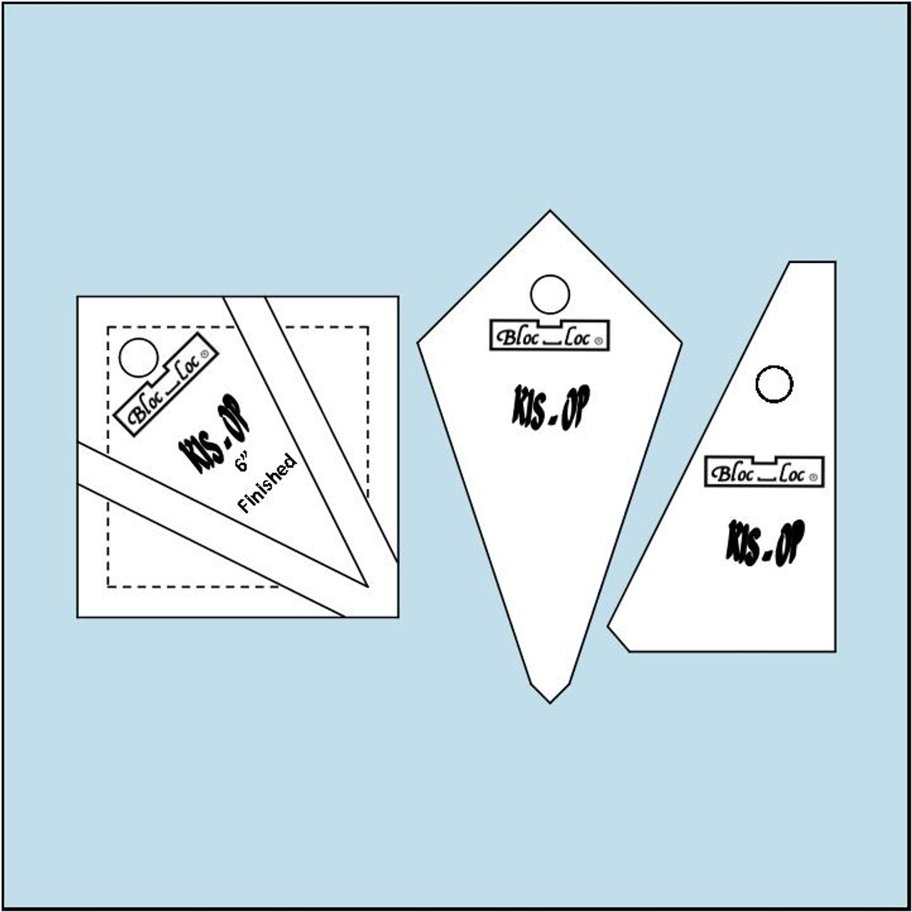 Bloc Loc Kite in a Square on Point Ruler 6" x 6"