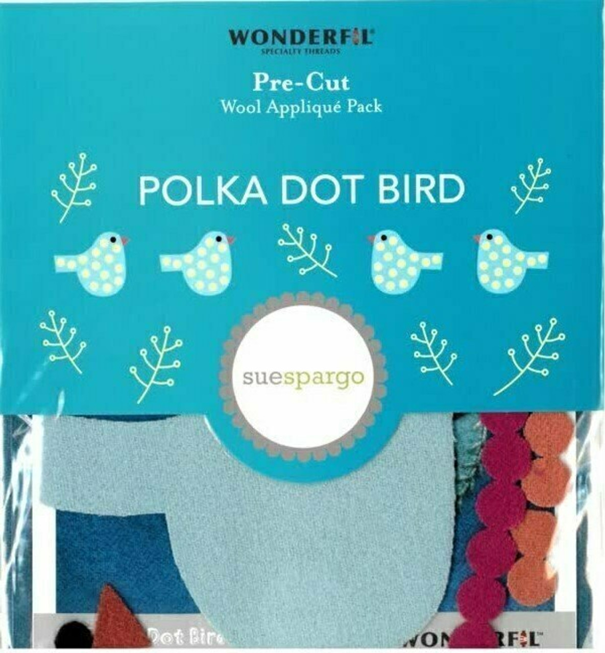 Sue Spargo Polka Dot Bird Pre-cut Wool Applique Pack