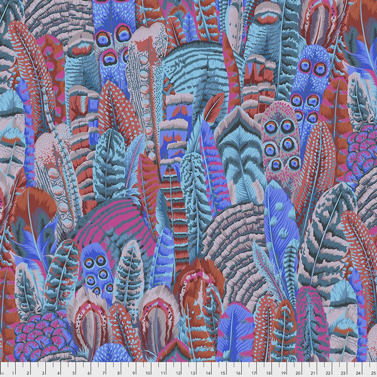 Kaffe Fassett Collective : Fall 2018, Feathers, Turquoise