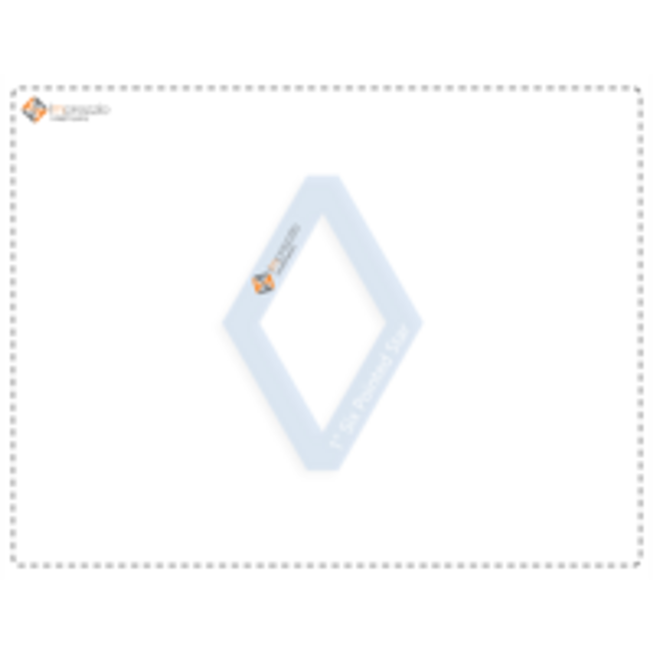 1" Six Pointed Star iSpy Template - 1/4" Seam