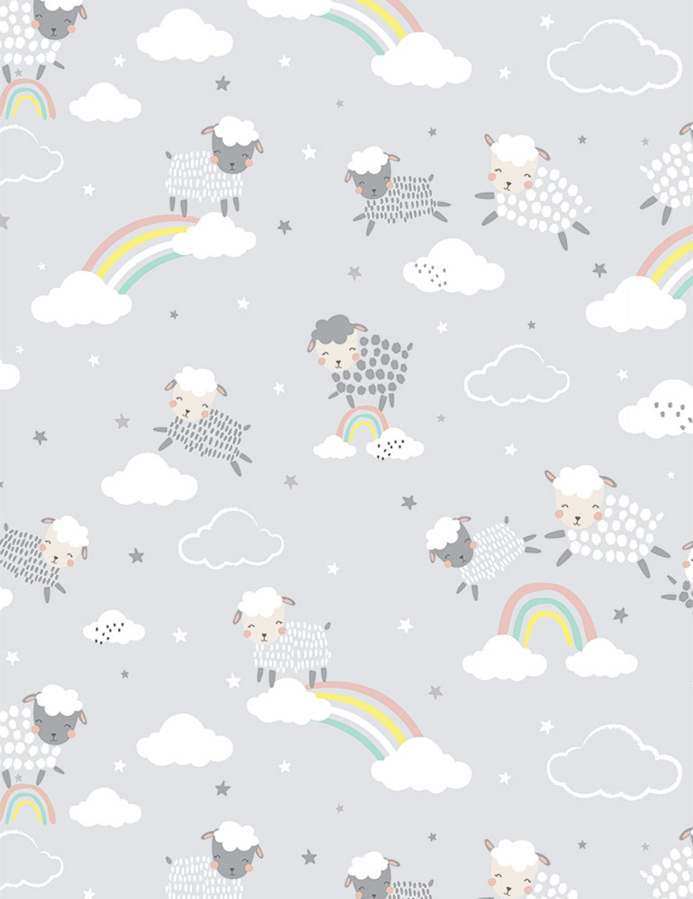 Love Ewe More : Cute Sheep Jumping Over Rainbows - Grey