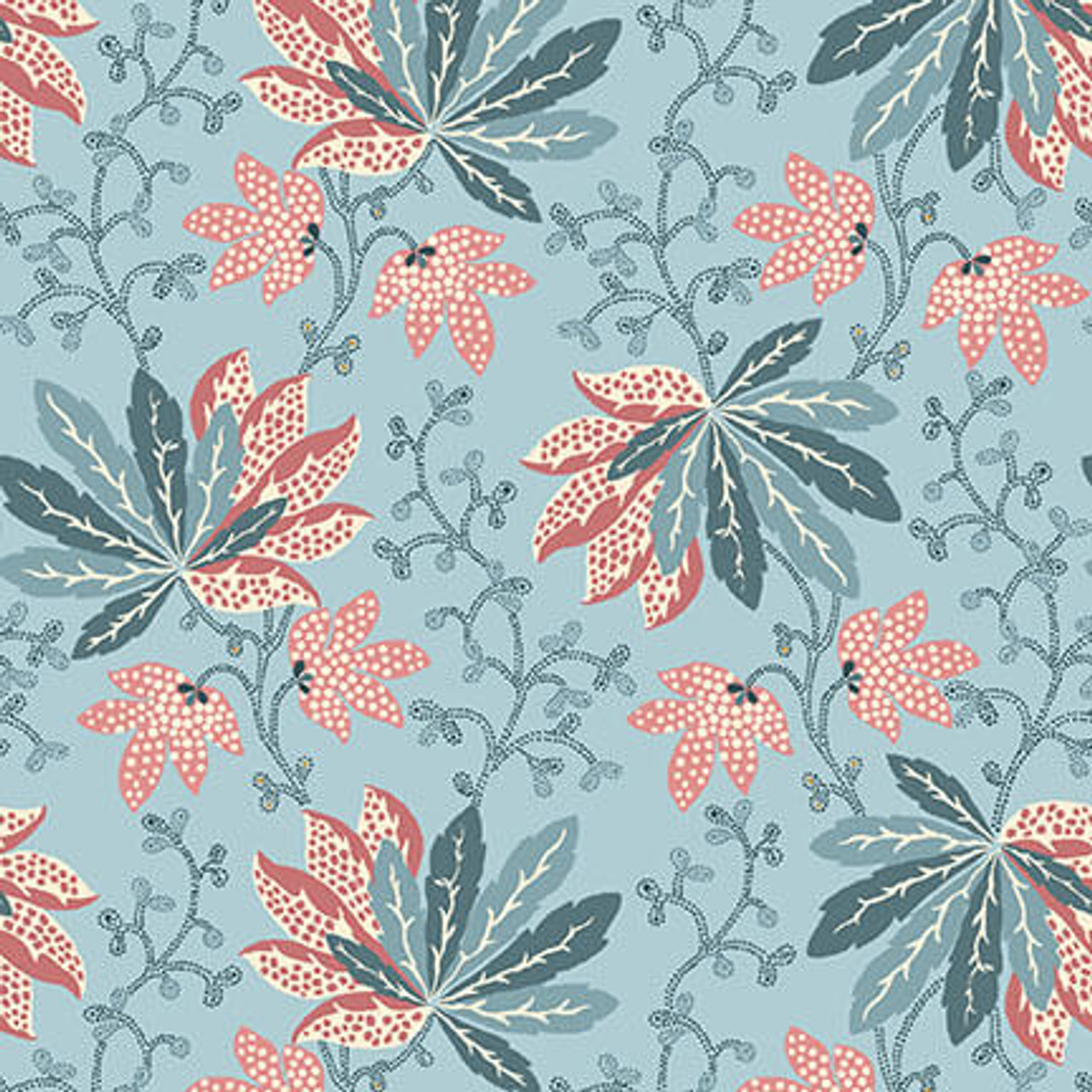 Bannard Hills by Michelle Yeo : Fan Floral - Light Teal