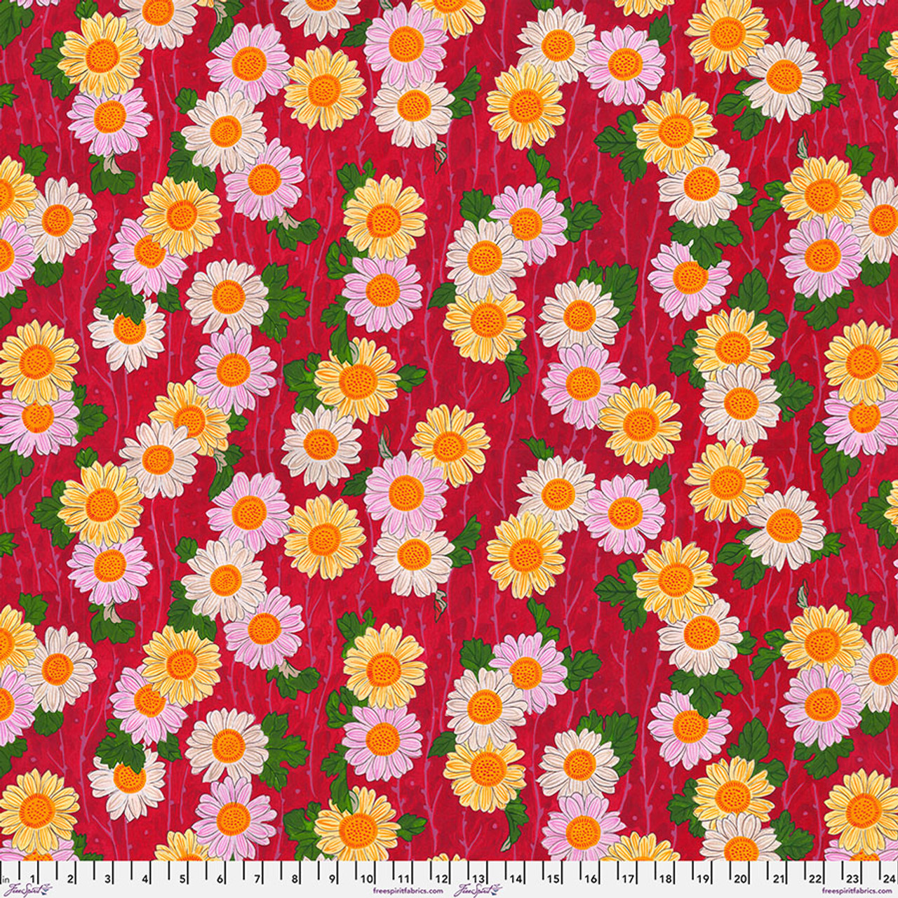 Kaffe Fassett Collective: Temple Garden by Philip Jacobs - 124 Red