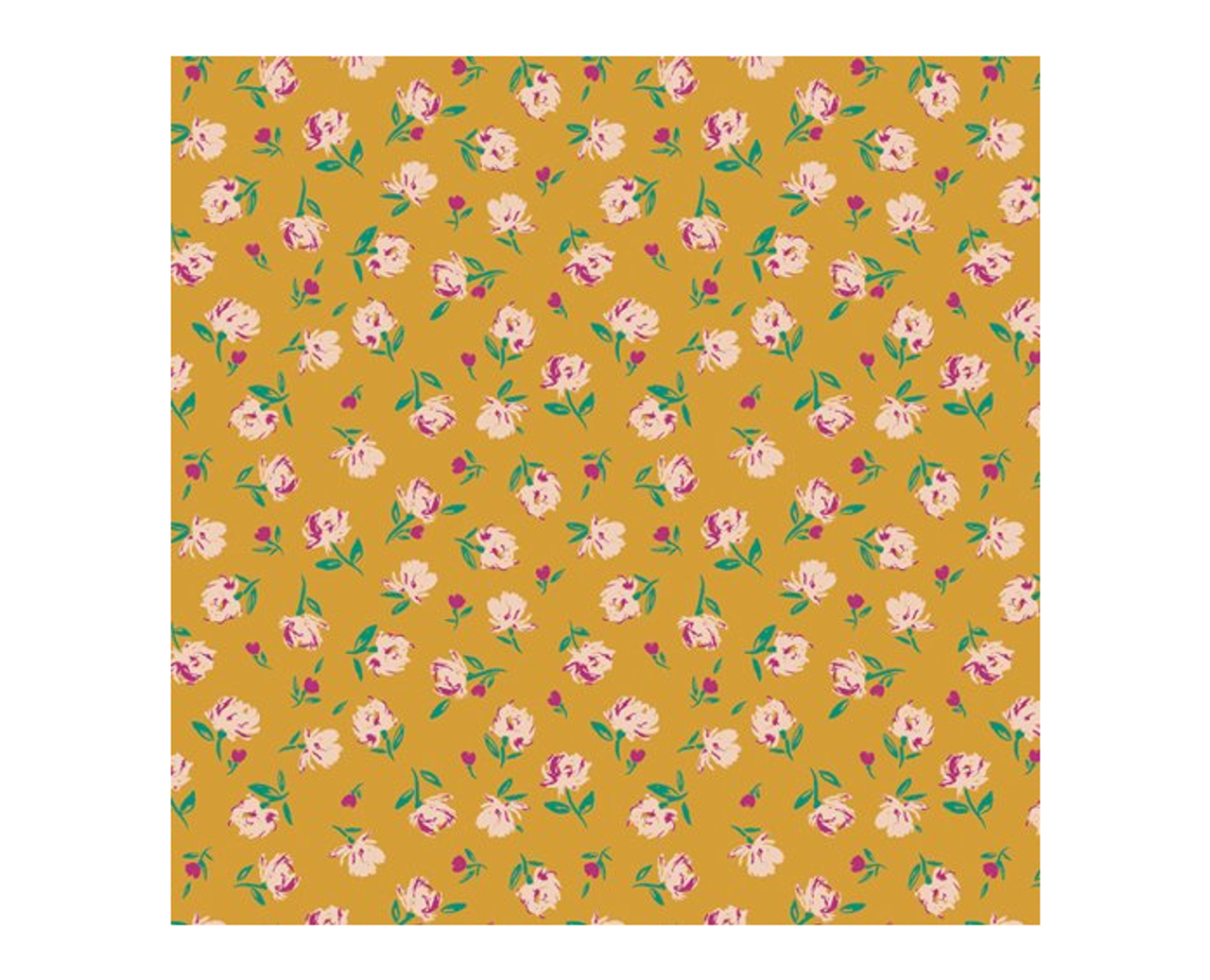 Clementine Fabric #7 - The Flower Society, Gentle Rosebuds Solar