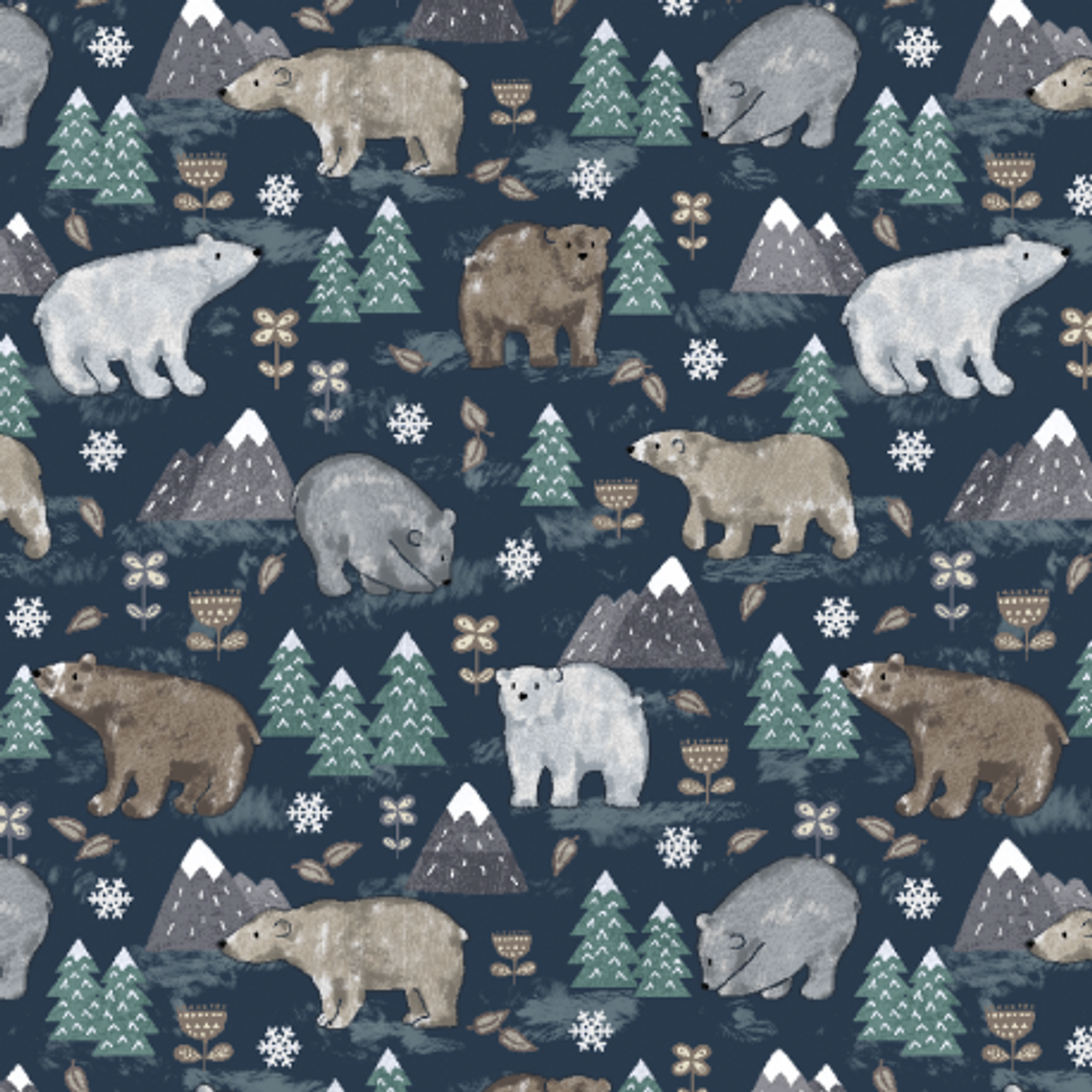 Bear Wonderland : Forest Bear (pack 3) - 3.0 mt piece / 150cm wide