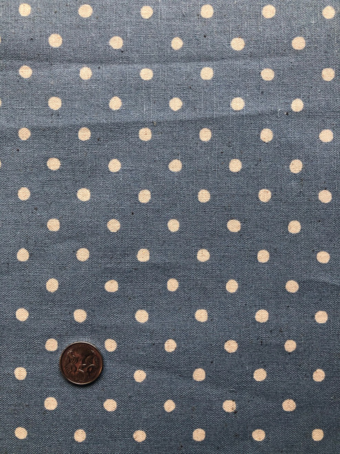 Linen Dot - Small on Blue Linen Dot - Small on Blue
