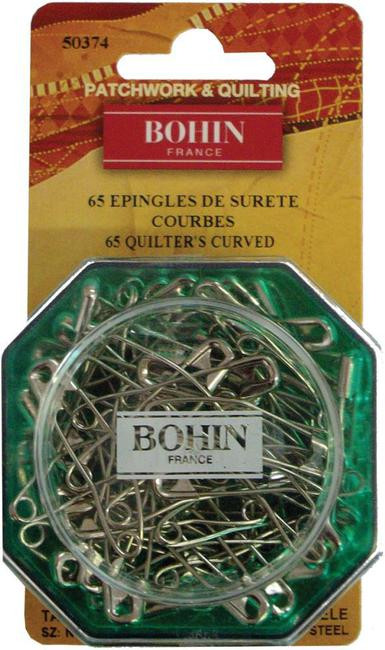 Bohin Curved Safety Pins - 65pk