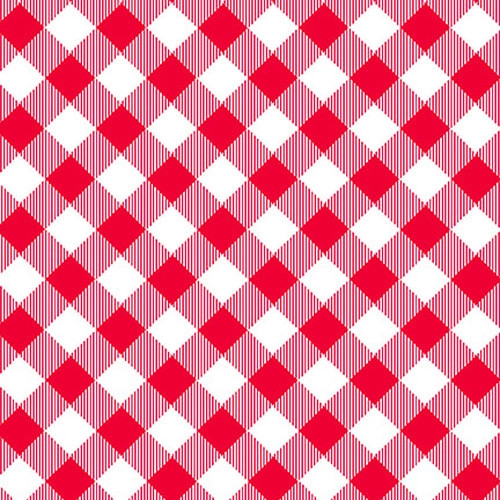 Priscilla's Pretty Plaids - Bias Buffalo Check, Red/White Priscilla's Pretty Plaids - Bias Buffalo Check, Red/White