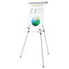 3-leg Telescoping Easel With Pad Retainer, Adjusts 34" To 64", Aluminum, Silver 3-leg Telescoping Easel With Pad Retainer, Adjusts 34" To 64", Aluminum, Silver