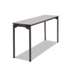 Maxx Legroom Wood Folding Table, Rectangular Top, 60 X 18 X 29.5, Gray/charcoal