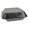 Smartlock Foam Hinged Lid Container, Medium, 8 X 8.5 X 3, Black, 150/carton