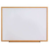 Dry-erase Board, Melamine, 96 X 48, White, Oak-finished Frame