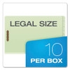 End Tab Classification Folders, 1 Divider, Legal Size, Pale Green, 10/box