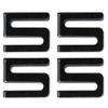 Wire Shelving S Hooks, Metal, Black, 4 Hooks/pack