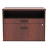 Alera Open Office Desk Series Low File Cabinet Credenza, 2-drawer: Pencil/file, Legal/letter, 1 Shelf,cherry,29.5x19.13x22.88