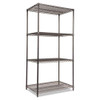 Wire Shelving Starter Kit, Four-shelf, 36w X 24d X 72h, Black Anthracite Wire Shelving Starter Kit, Four-shelf, 36w X 24d X 72h, Black Anthracite