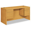 10700 Kneespace Credenza, 3/4 Height Pedestals, 60w X 24d X 29.5h, Harvest