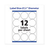 Permanent Laser Print-to-the-edge Id Labels W/surefeed, 2 1/2"dia, White, 300/pk