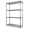 Wire Shelving Starter Kit, Four-shelf, 48w X 18d X 72h, Black Anthracite Wire Shelving Starter Kit, Four-shelf, 48w X 18d X 72h, Black Anthracite