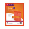 Poly Interoffice Envelopes, End Load (vertical), String And Button Closure, 9.75 X 11.63, Transparent Red, 5/pack