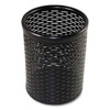 Urban Collection Punched Metal Pencil Cup, 3.5" Diameter X 4.5"h, Black