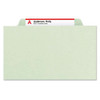 Pressboard Classification Folders With Safeshield Coated Fasteners, 2/5 Cut, 1 Divider, Legal Size, Gray-green, 10/box