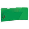 Deluxe Reinforced Top Tab Fastener Folders, 2 Fasteners, Legal Size, Green Exterior, 50/box