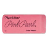 Pink Pearl Eraser, For Pencil Marks, Rectangular Block, Large, Pink, 12/box
