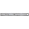 Stainless Steel Ruler With Cork Back And Hanging Hole, Standard/metric, 12" Long