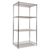 Nsf Certified Industrial 4-shelf Wire Shelving Kit, 36w X 24d X 72h, Silver