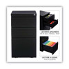 File Pedestal With Full-length Pull, Left Or Right, 3-drawers: Box/box/file, Legal/letter, Black, 14.96" X 19.29" X 27.75" File Pedestal With Full-length Pull, Left Or Right, 3-drawers: Box/box/file, Legal/letter, Black, 14.96" X 19.29" X 27.75"