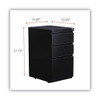 File Pedestal With Full-length Pull, Left Or Right, 3-drawers: Box/box/file, Legal/letter, Black, 14.96" X 19.29" X 27.75" File Pedestal With Full-length Pull, Left Or Right, 3-drawers: Box/box/file, Legal/letter, Black, 14.96" X 19.29" X 27.75"