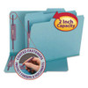 Colored Pressboard Fastener Folders With Safeshield Coated Fasteners, 2 Fasteners, Letter Size, Blue Exterior, 25/box