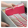 Colored Pressboard Fastener Folders With Safeshield Coated Fasteners, 2 Fasteners, Letter Size, Bright Red Exterior, 25/box