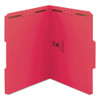 Top Tab Colored Fastener Folders, 2 Fasteners, Letter Size, Red Exterior, 50/box