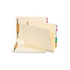 Manila End Tab Fastener Folders With Reinforced Tabs, 14-pt Stock, 1 Fastener, Letter Size, Manila Exterior, 50/box