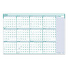 Express Track Recycled Reversible/erasable Yearly Wall Calendar, 24 X 37, White/teal Sheets, 12-month (jan To Dec): 2026
