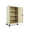Assembled Mobile Storage Cabinet, With Adjustable Shelves 36w X 24d X 66h, Putty Assembled Mobile Storage Cabinet, With Adjustable Shelves 36w X 24d X 66h, Putty