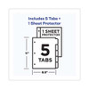Clear Easy View Plastic Dividers With Multicolored Tabs And Sheet Protector, 5-tab, 11 X 8.5, Clear, 1 Set Clear Easy View Plastic Dividers With Multicolored Tabs And Sheet Protector, 5-tab, 11 X 8.5, Clear, 1 Set