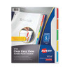Clear Easy View Plastic Dividers With Multicolored Tabs And Sheet Protector, 5-tab, 11 X 8.5, Clear, 1 Set Clear Easy View Plastic Dividers With Multicolored Tabs And Sheet Protector, 5-tab, 11 X 8.5, Clear, 1 Set