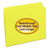 Reinforced Top Tab Colored File Folders, Straight Tabs, Letter Size, 0.75" Expansion, Yellow, 100/box