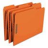 Top Tab Colored Fastener Folders, 2 Fasteners, Letter Size, Orange Exterior, 50/box
