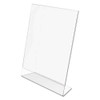 Classic Image Slanted Sign Holder, Portrait, 8 1/2 X 11 Insert, Clear