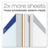 Quad Double Sheet Pad, Quadrille Rule (4 Sq/in), 100 White 8.5 X 11.75 Sheets Quad Double Sheet Pad, Quadrille Rule (4 Sq/in), 100 White 8.5 X 11.75 Sheets