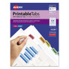 Printable Plastic Tabs With Repositionable Adhesive, 1/5-cut Tabs, Assorted Colors, 1.25" Wide, 96/pack