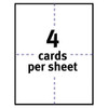 Postcards For Inkjet Printers, 4 1/4 X 5 1/2, Matte White, 4/sheet, 200/box