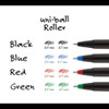Roller Ball Pen, Stick, Micro 0.5 Mm, Red Ink, Black Matte Barrel, Dozen